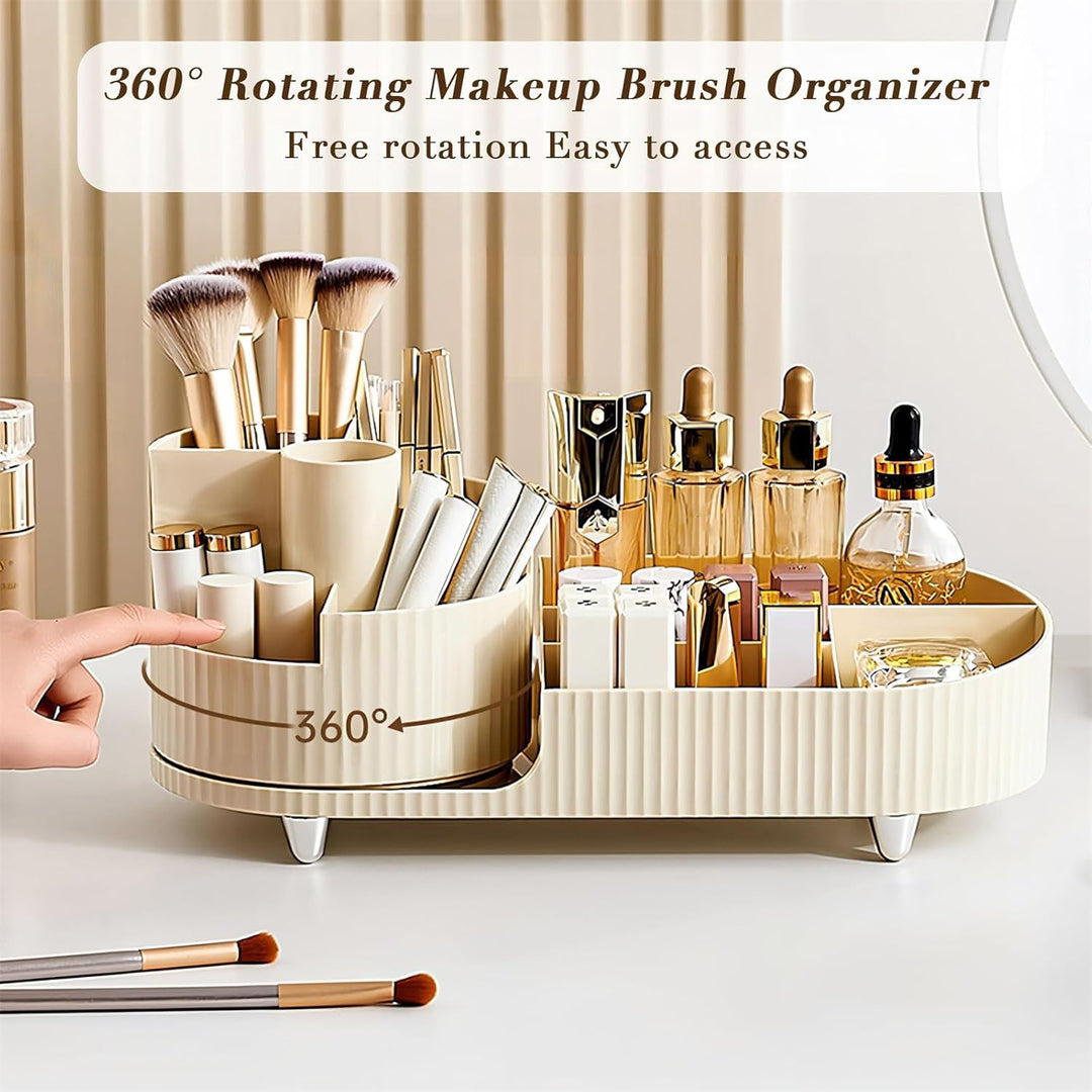 Cinnani Make Up Kosmetik Organizer, 360° Drehbarer Beauty Organizer, Multifunktionale Kosmetikaufbew
