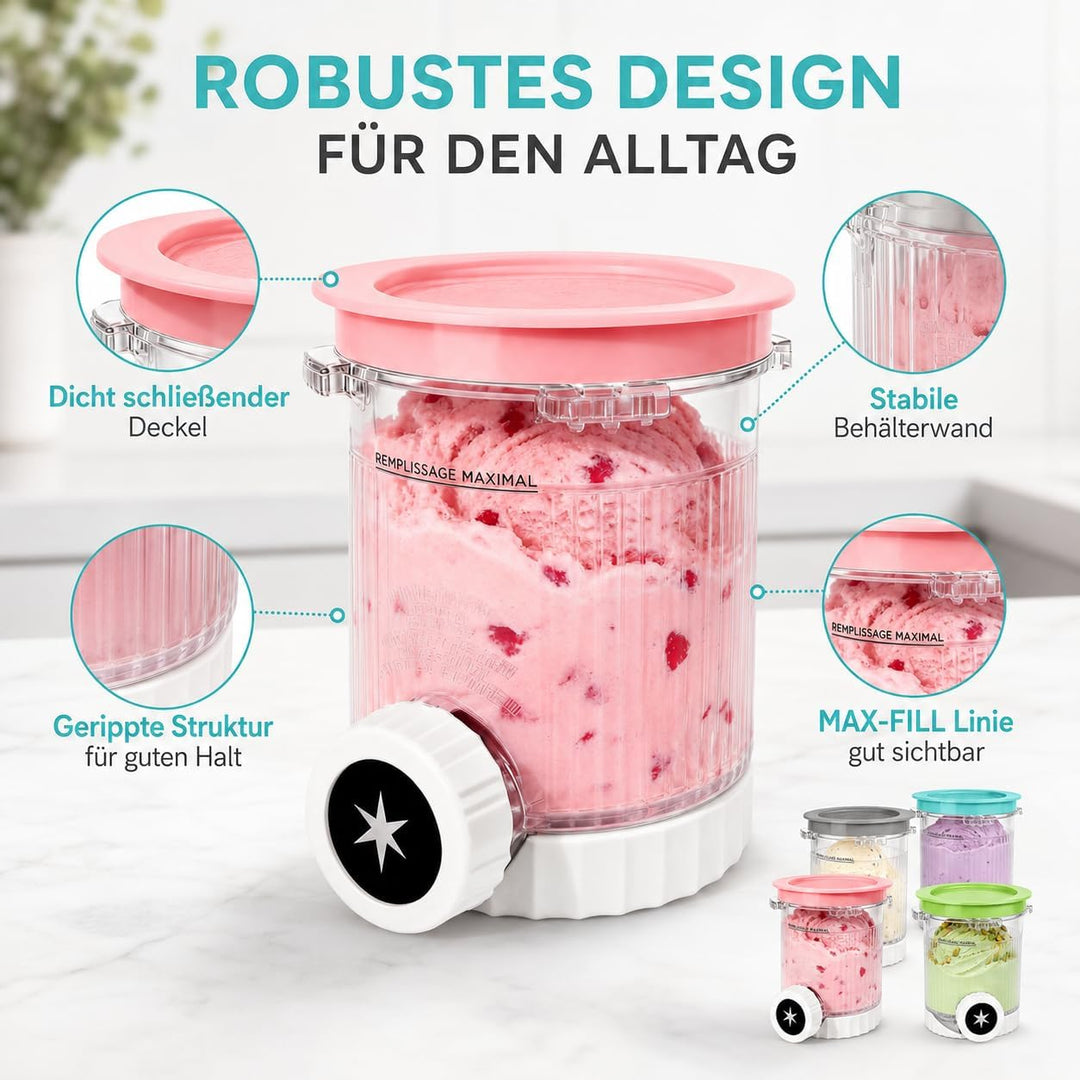 2er Pack Ninja Swirl Creami Eisbehälter | 480 ml Gefrierbehälter für NC700 & NC701EU Serie | Mit int