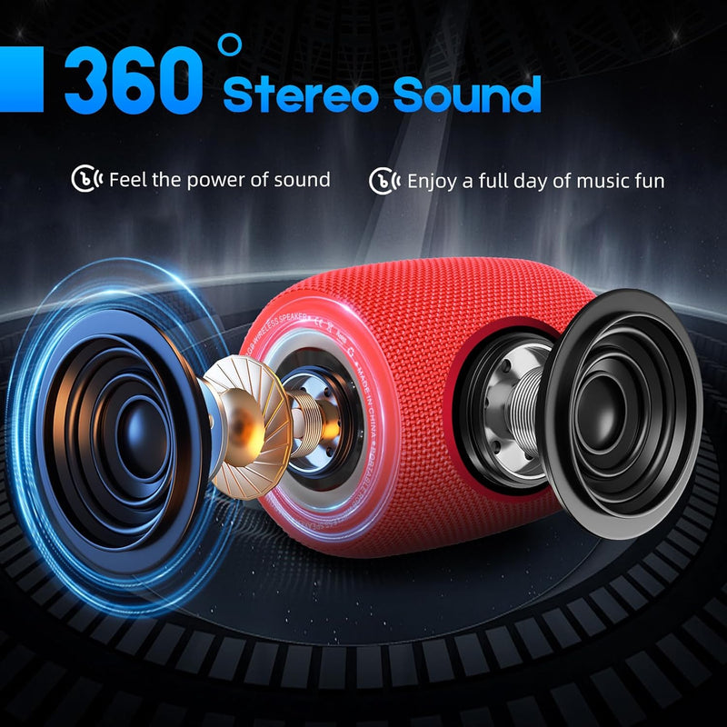 SENXINGYAN 20W Bluetooth Lautsprecher – Tragbare Musikbox mit 360° Stereo-Sound, LED-Lichtshow, IPX6