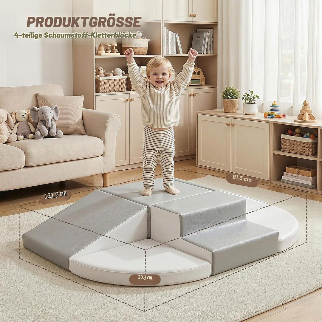 Schaumstoff Bausteine Kinder Klettern Indoor - 6 PCS Softbausteine Riesenbausteine für Baby Motorik