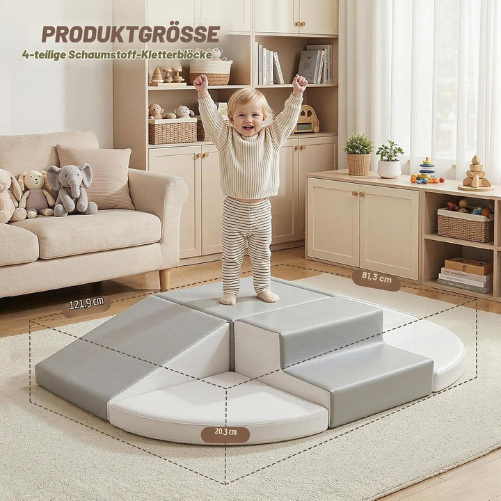 Schaumstoff Bausteine Kinder Klettern Indoor - 6 PCS Softbausteine Riesenbausteine für Baby Motorik