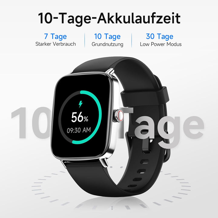 Smartwatch Herren Damen mit Telefonfunktion,1.85" HD Uhren mit Herzfrequenz Schlafmonitor SpO2 Schri