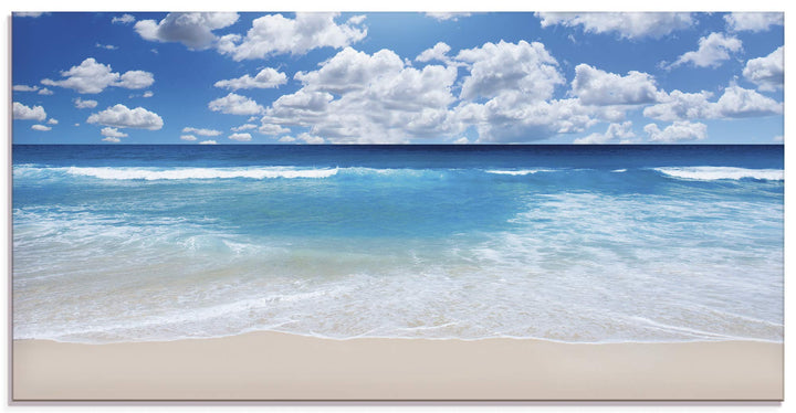 ARTland Glasbilder Wandbild Glas Bild einteilig 60x30 cm Querformat Strand Meer Karibik Urlaub Somme