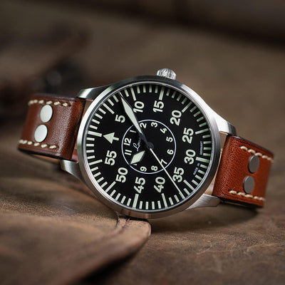 Laco Fliegeruhr Zürich.2 40 Made in Germany – 40 mm Ø hochwertige Quarzuhr – Baumuster B – Einzigart