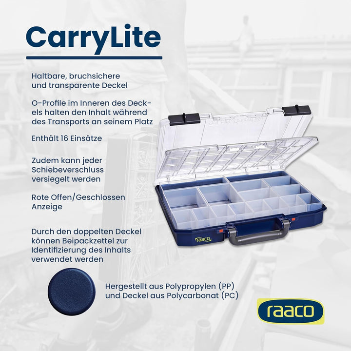 Raaco CarryLite 55 4x8-16/DL Sortierbox, 16 Einsätze - mit 16 Einsätze, 55 4x8-16/DL