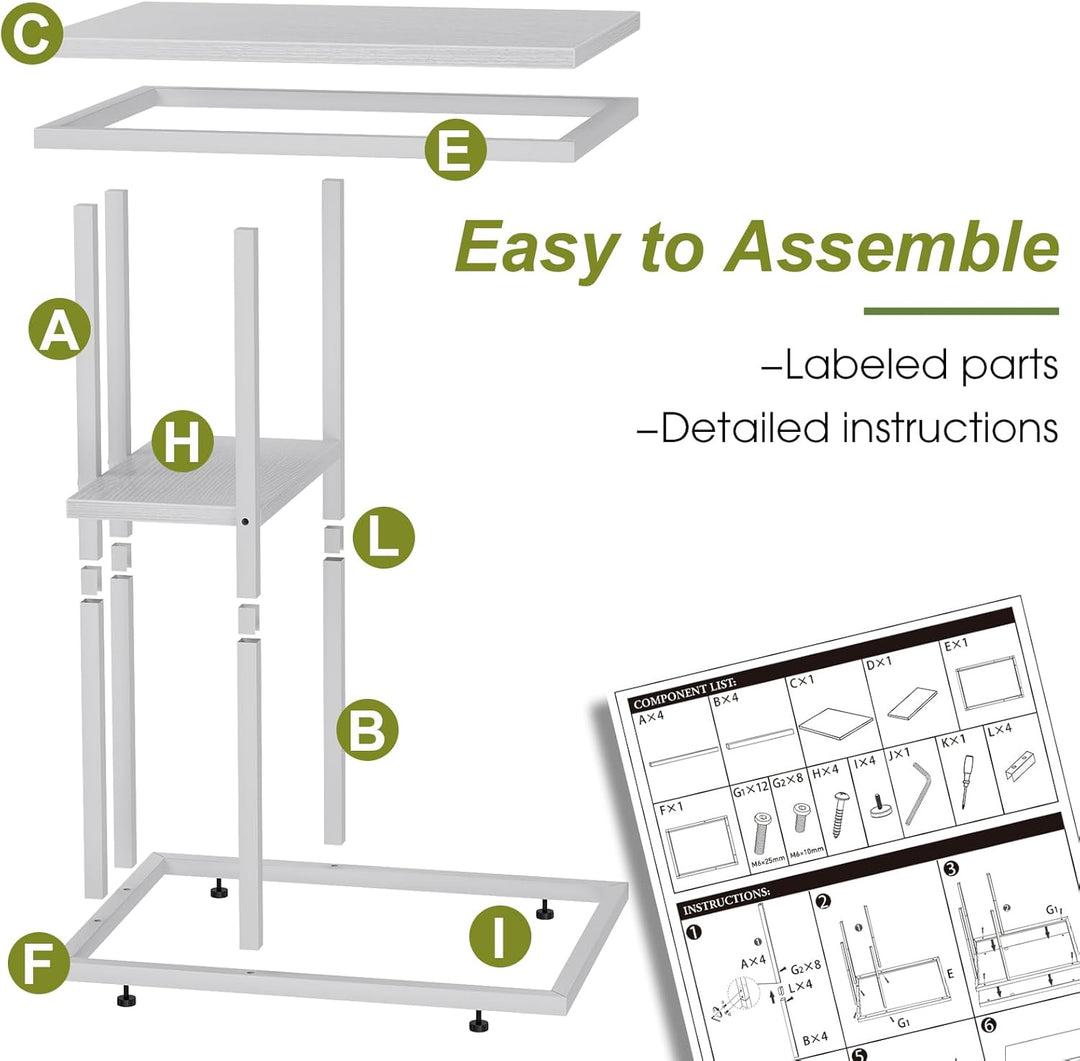 Beistelltisch C Form, Couch Beistelltisch, Kaffeetisch Kleiner Tisch, Sofa Tisch Beistelltisch Bett,