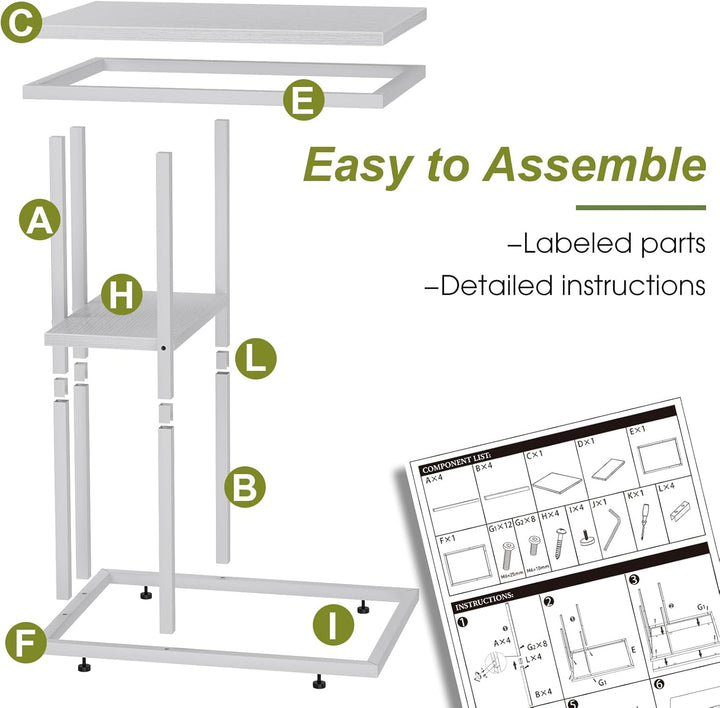Beistelltisch C Form, Couch Beistelltisch, Kaffeetisch Kleiner Tisch, Sofa Tisch Beistelltisch Bett,