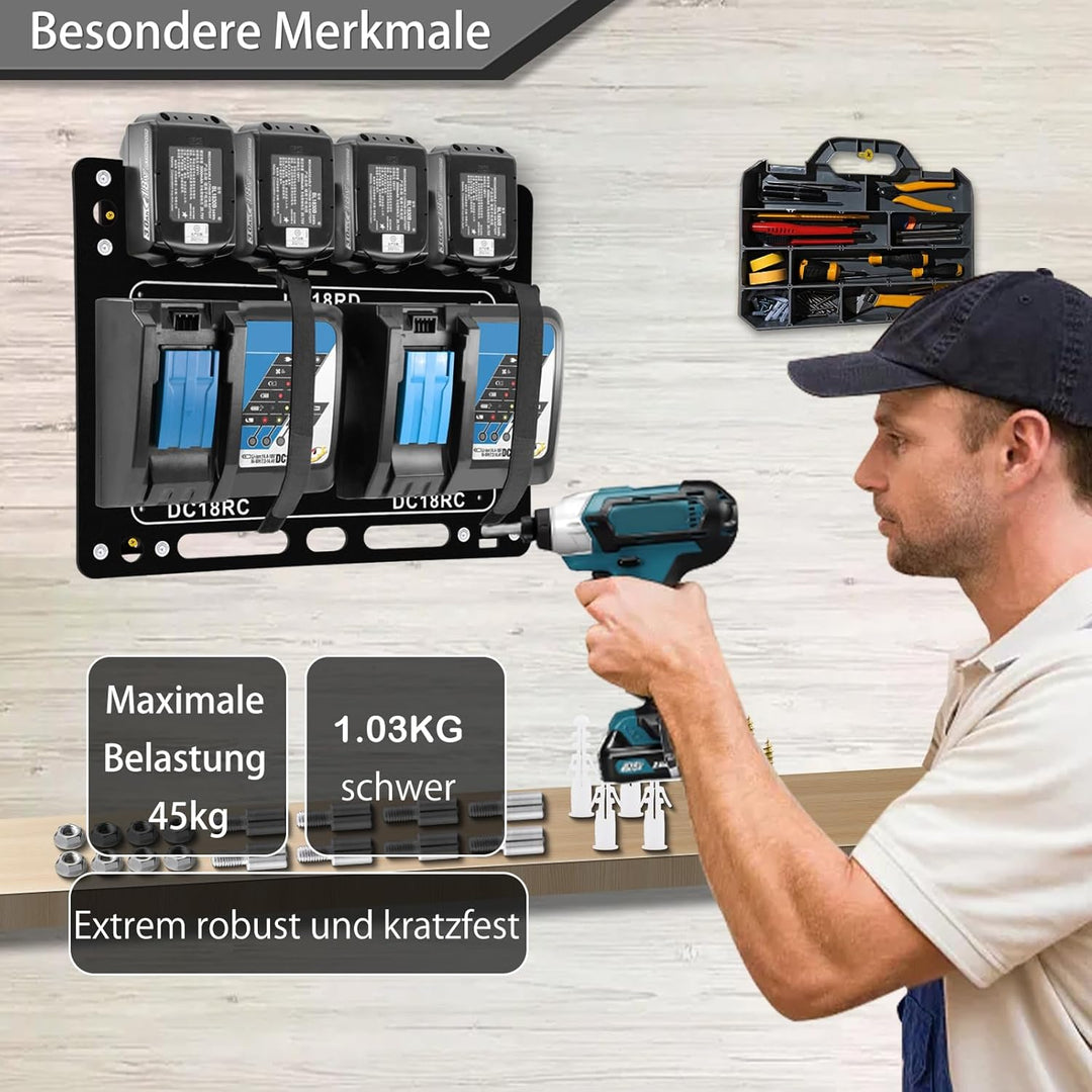 Wandhalterung für Makita,Akku Halterung für Makita DC18RC/DC18RD Ladegerät, Ladegerät Wandhalterung