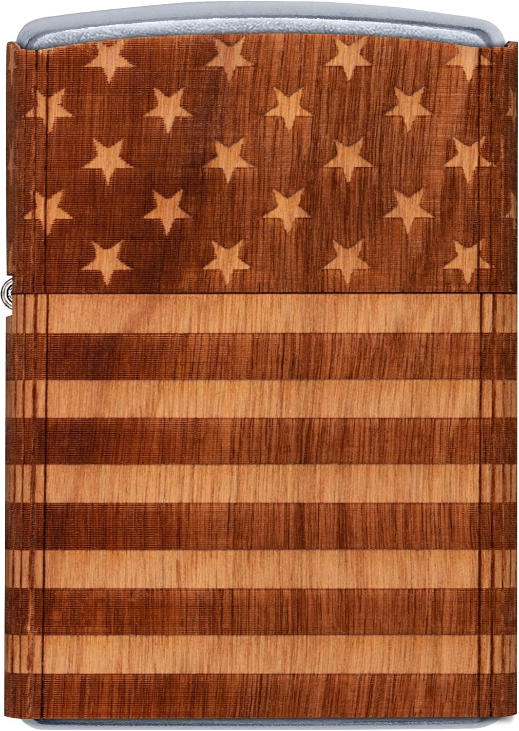 Zippo Woodchuck Taschenfeuerzeug mit USA-Flagge, Braun, Einheitsgrösse Verpackung mit Amerikanischer