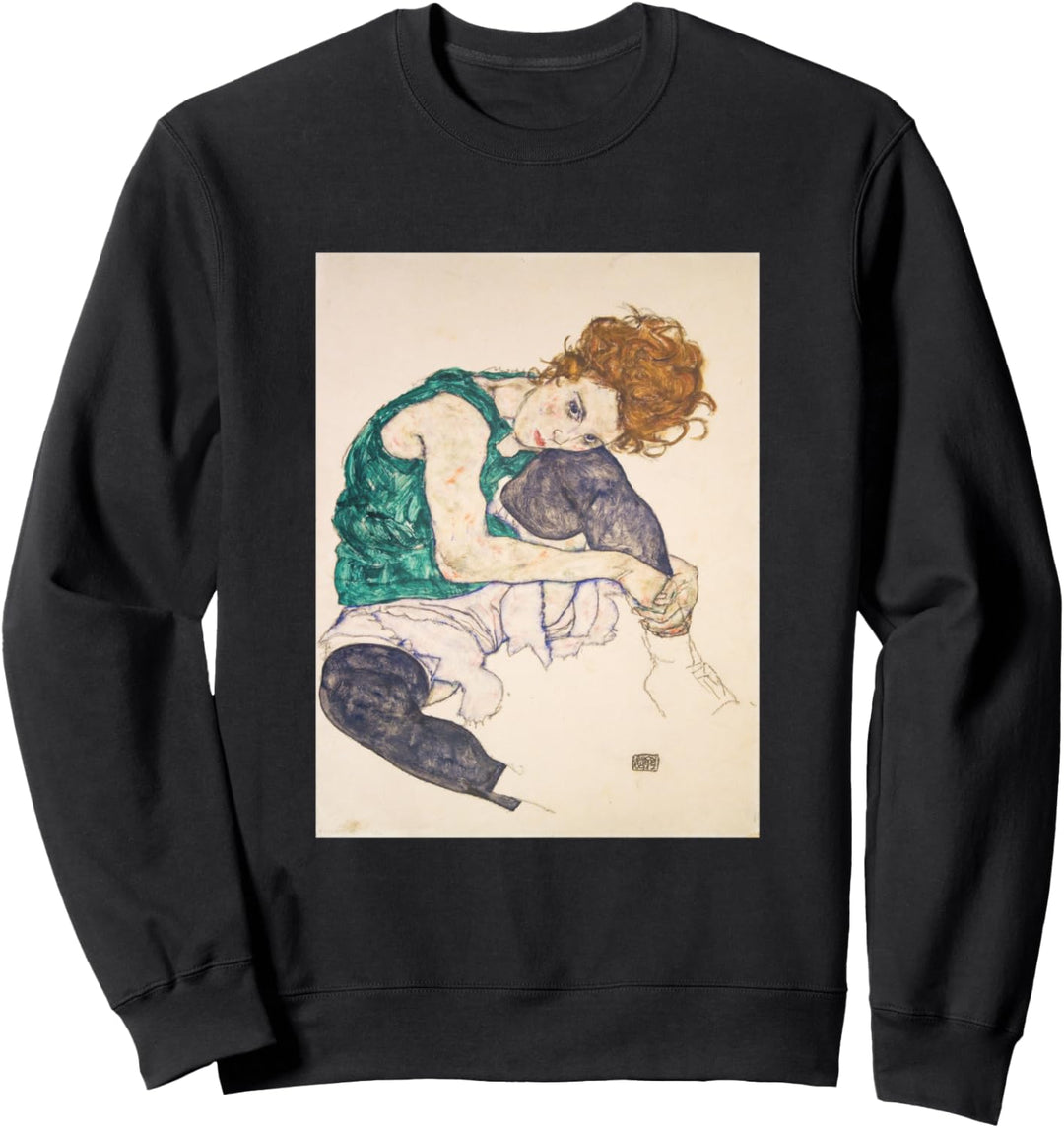 Egon Schieles sitzende Frau mit gebogenem Knie Sweatshirt