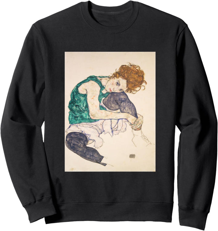 Egon Schieles sitzende Frau mit gebogenem Knie Sweatshirt