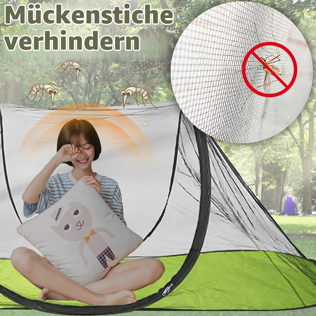 Moskitonetz Reise Faltbares Pop-Up – Mosquito Netz Bett 200x72x70cm Ultralight 360° Schutz, 210D Oxf