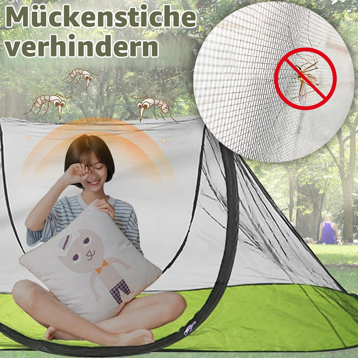 Moskitonetz Reise Faltbares Pop-Up – Mosquito Netz Bett 200x72x70cm Ultralight 360° Schutz, 210D Oxf