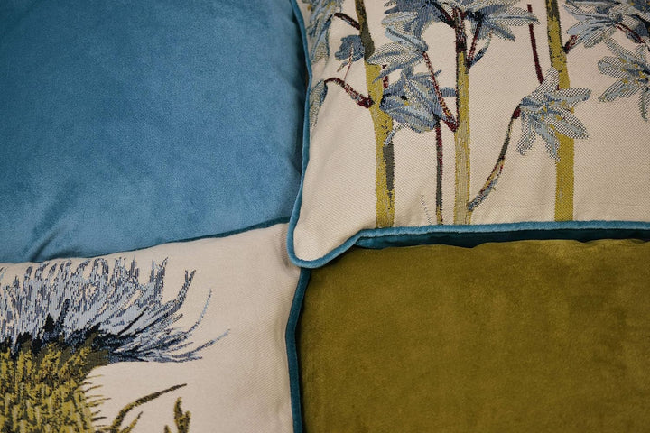 McAlister Textiles Tapestry | Bestickter Kissenbezug Blaue Glockenblumen | 40 x 40cm | gewobenes Blu