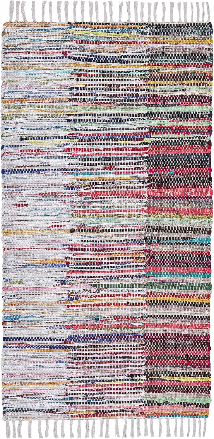 Schöner Teppich Baumwolle 80x150 cm bunt Mersin
