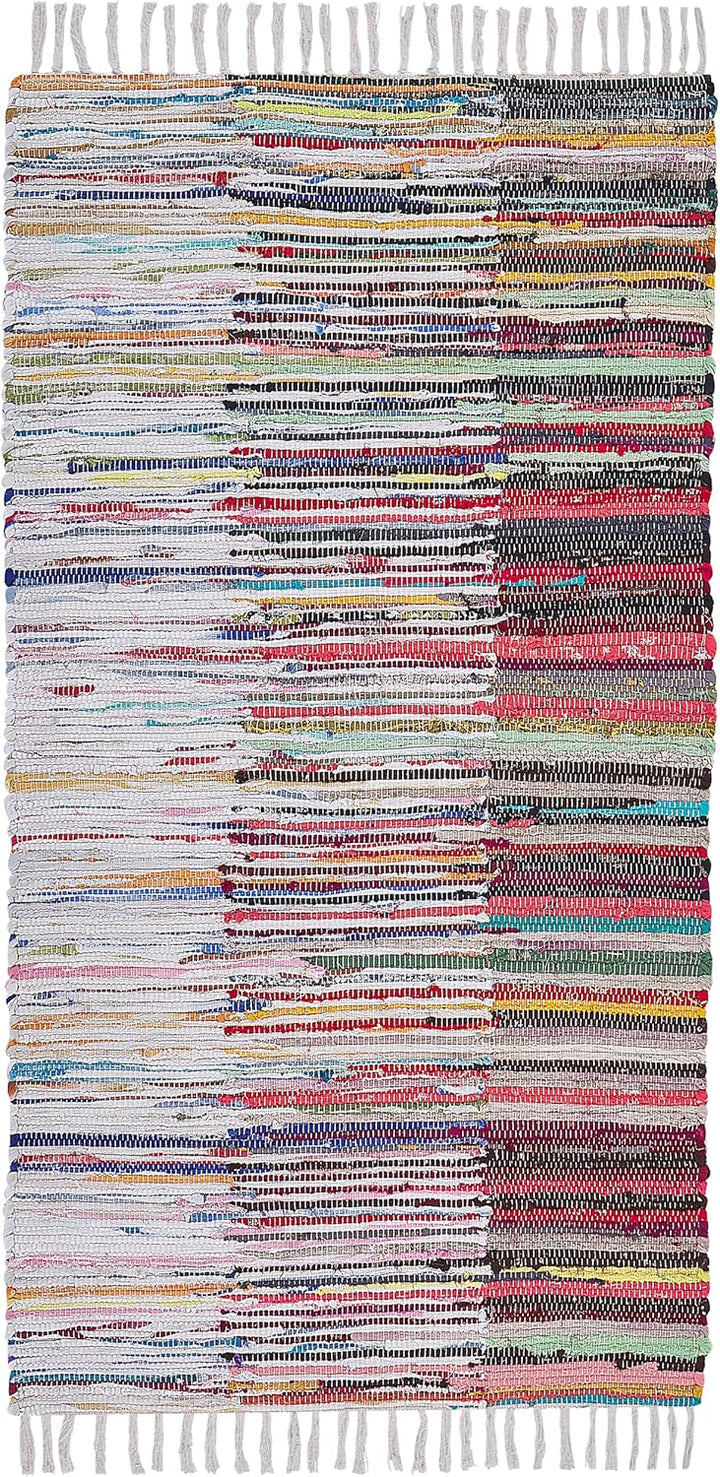 Schöner Teppich Baumwolle 80x150 cm bunt Mersin