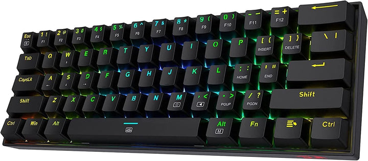 Redragon K630 Dragonborn 60% kabelgebundene RGB-Gaming-Tastatur, 61 Tasten kompakte mechanische Tast