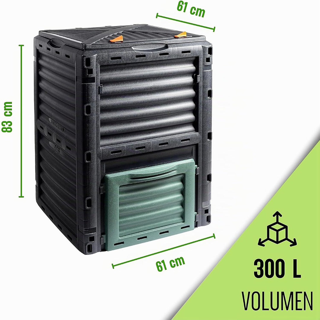 Schauer Gartenkomposter 300 Liter Kunststoff Schnellkomposter Thermokomposter Kompost Abfall Box Kom