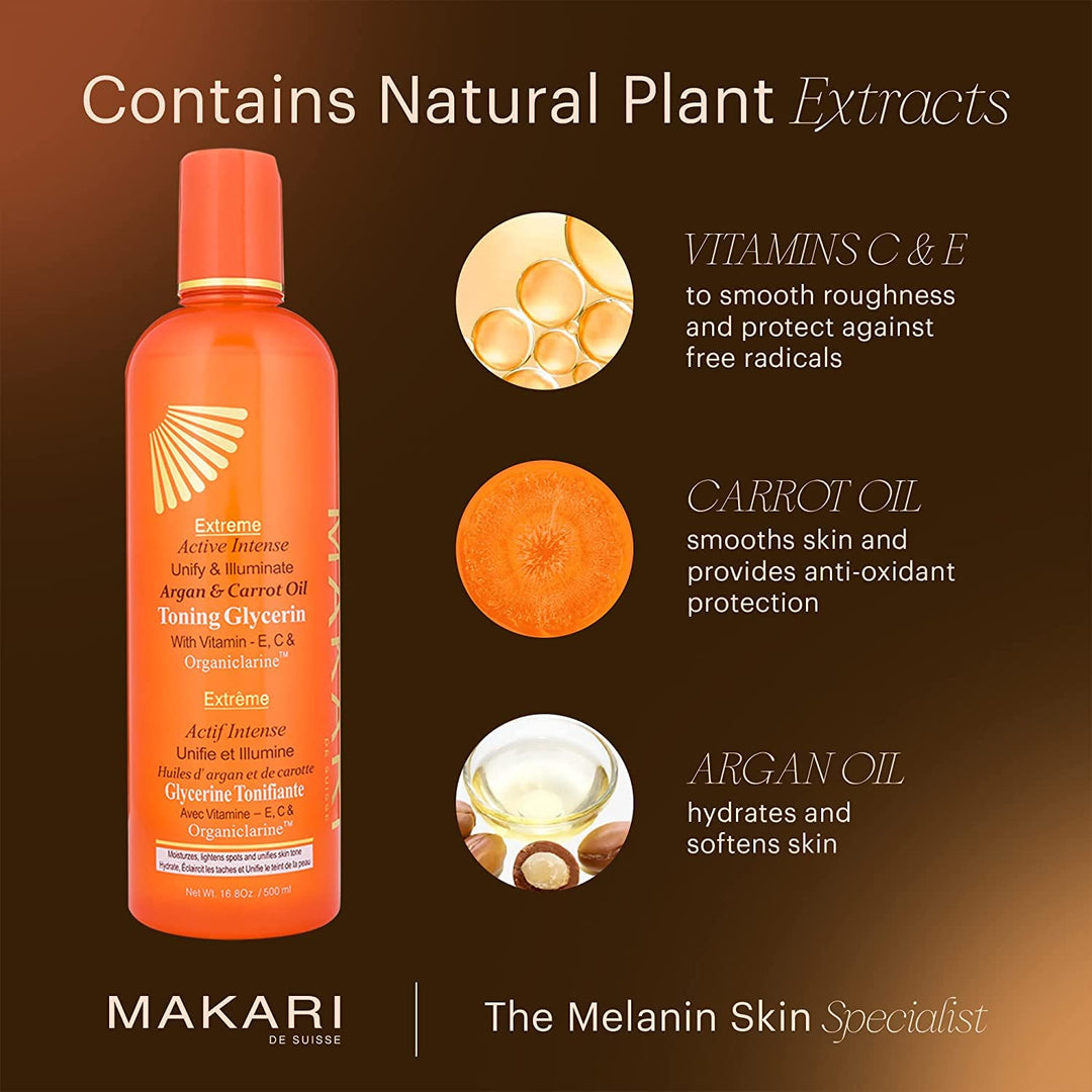 Makari Extreme Karotten & Argan Öl mit Glycerin zur Hautverschönerung 16,8oz - Feuchtigkeitscreme zu