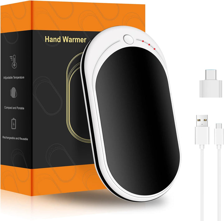 Handwärmer Elektrisch USB Wiederaufladbar Powerbank 5200mAh, Tragbar Taschenwärmer Wiederverwendbar