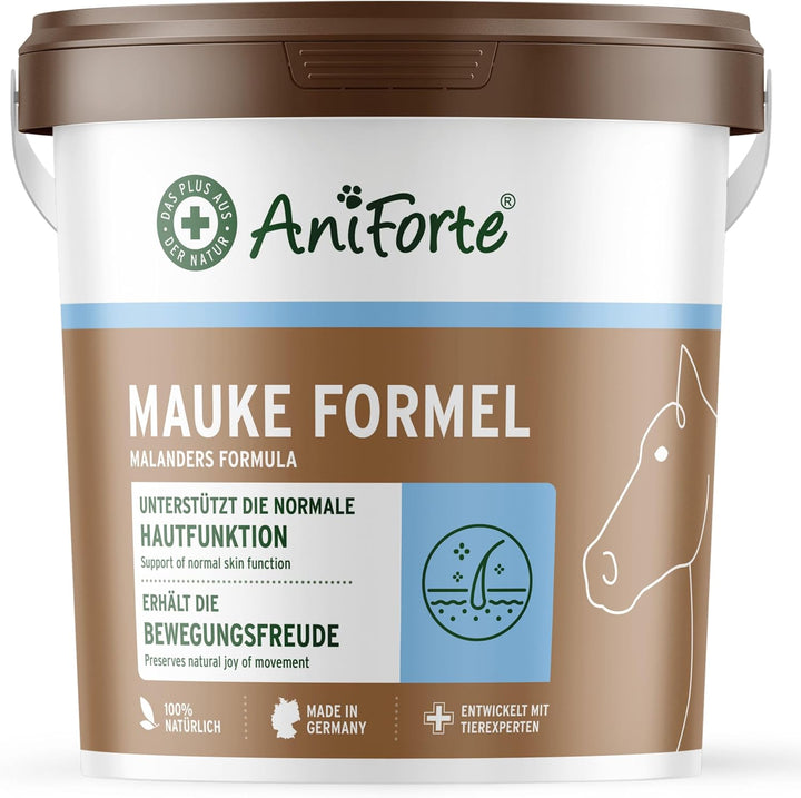 AniForte Mauke Formel für Pferde 1kg - Natürliche Hautpflege & Hufpflege, Unterstützt Stoffwechsel &