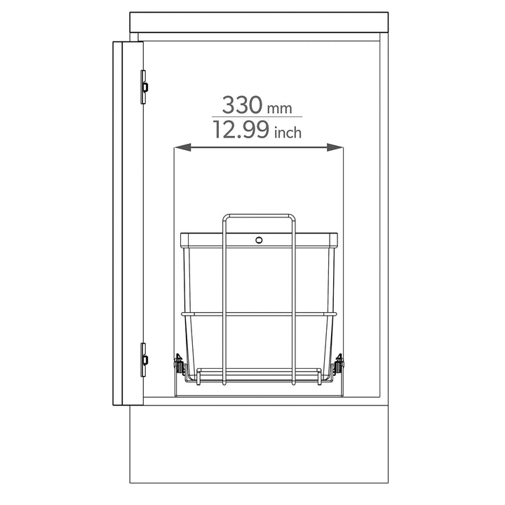 LM 79/2 Einbau Mülleimer ausziehbar mit 2x16L Abfalleimer Korbauszug anthrazitfarben 33,2x48x35,5 cm
