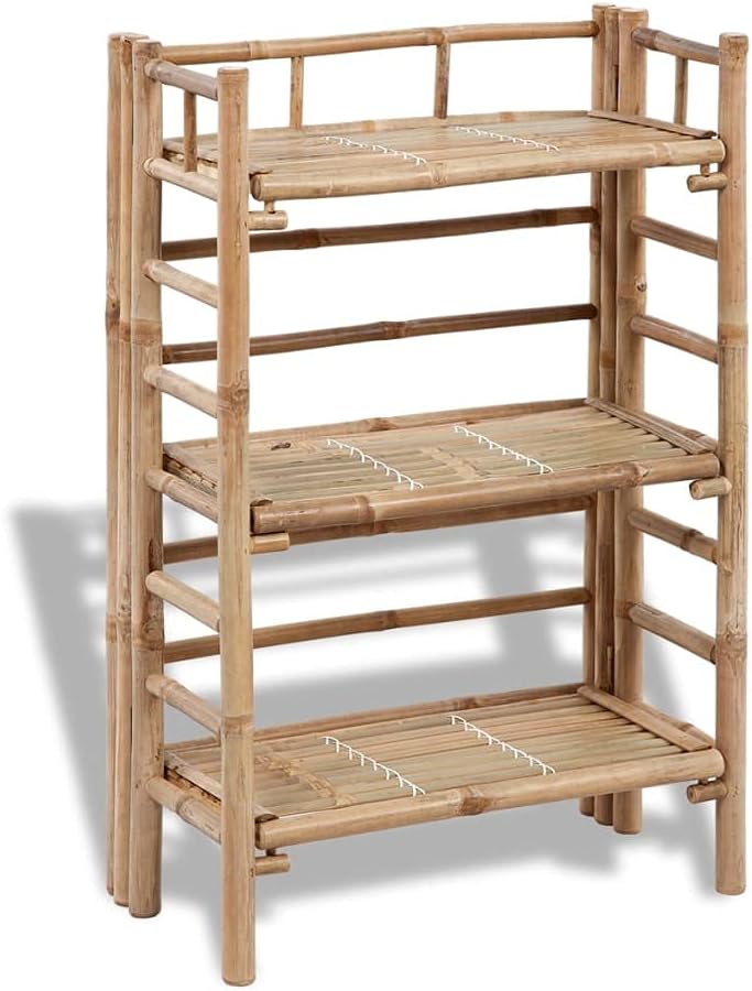 vidaXL Blumenregal Bambus Holzregal Standregal Pflanzregal Bücherregal Regal