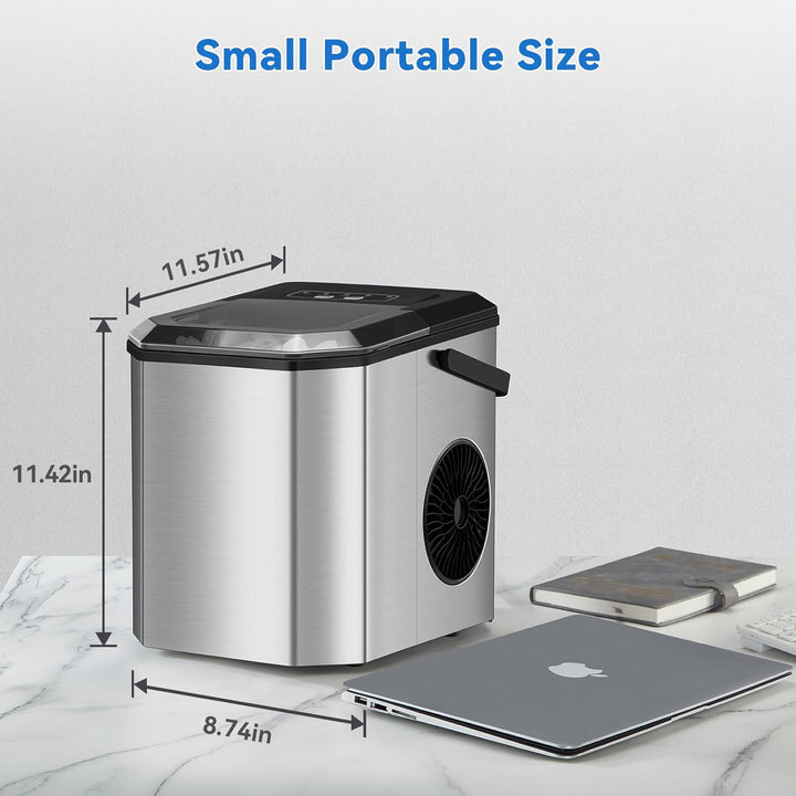 EiswüRfelmaschine 120W - Schnelle Eisproduktion (9 EiswüRfel In 6 Minuten), 26 Lbs/24h, Selbstreinig