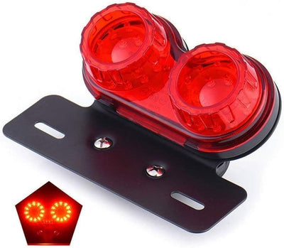 ZYTC 40 LED 40 Watt Motorrad Rückli Bremsleuchten Blinker Kennzeichenleuchte Halterung (Rot) Rot 1,