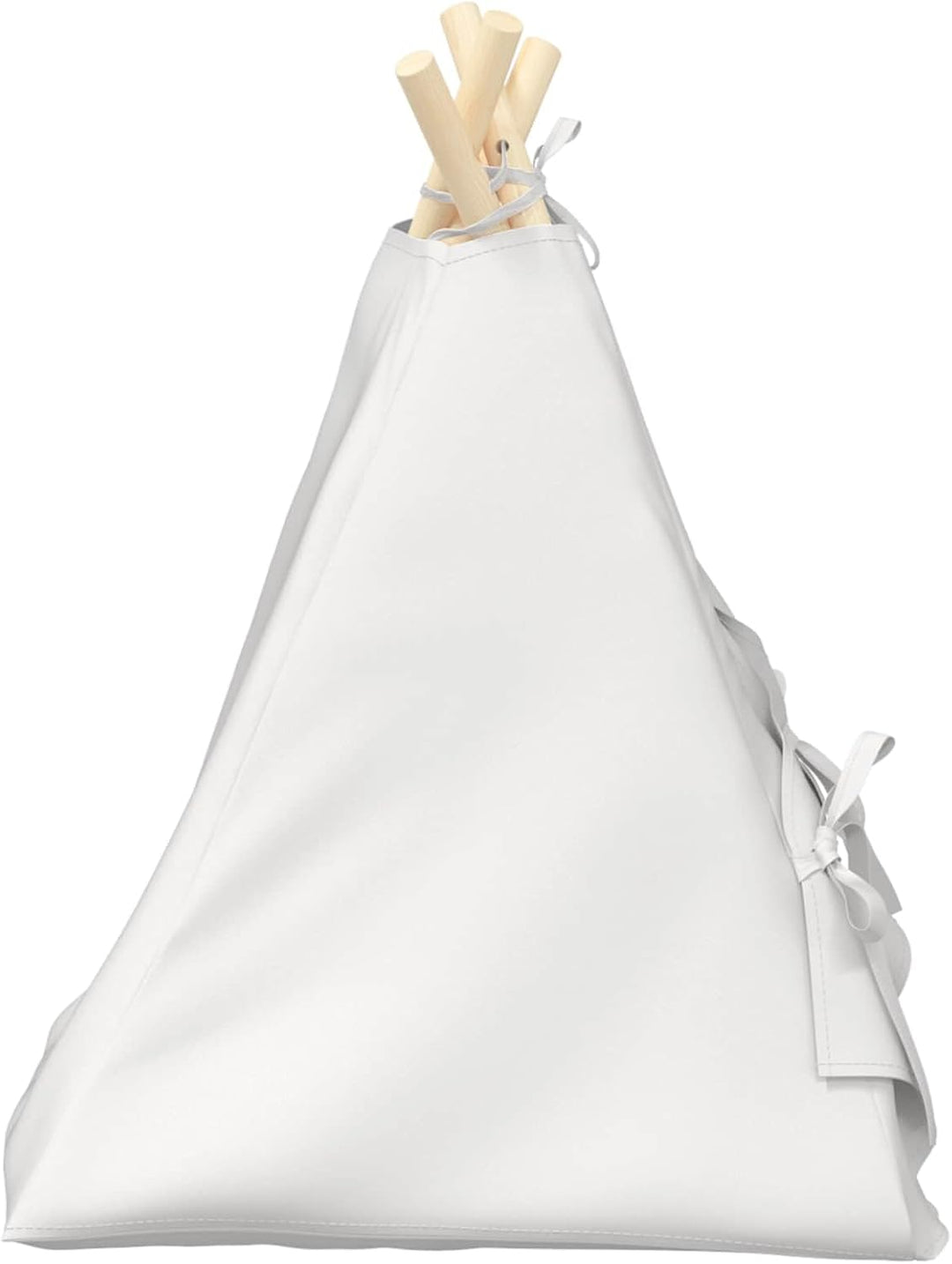 Haustier-Tipi mit Kissen Weiss 40 x 40 x 50 cm Polyester Kiefernholzrahmen Katzenbett Schlafplatz mi