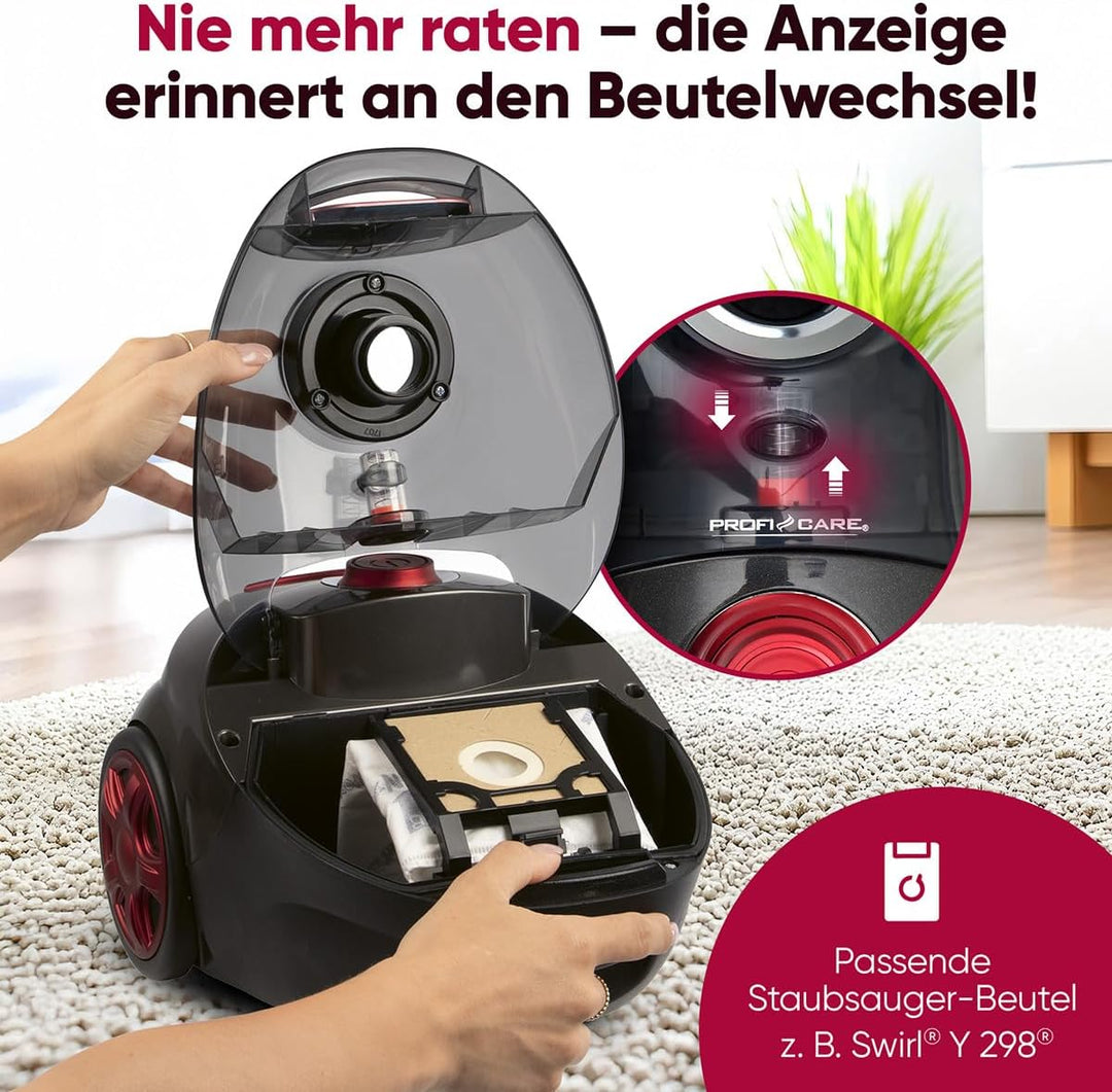 ProfiCare® Bodenstaubsauger mit energiesparenden 700 Watt | Staubsauger mit 4-Fach Mikrofiltersystem