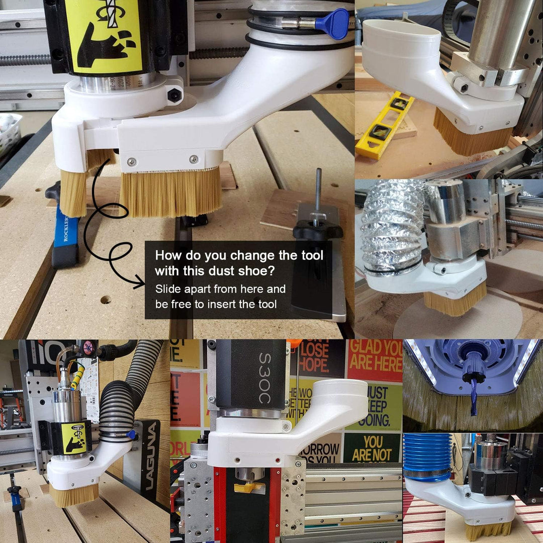 Daedalus NL330 CNC Staubschuh, Spindel Staubschuh Abdeckung Reiniger für CNC Router 80 mm Spindelmot