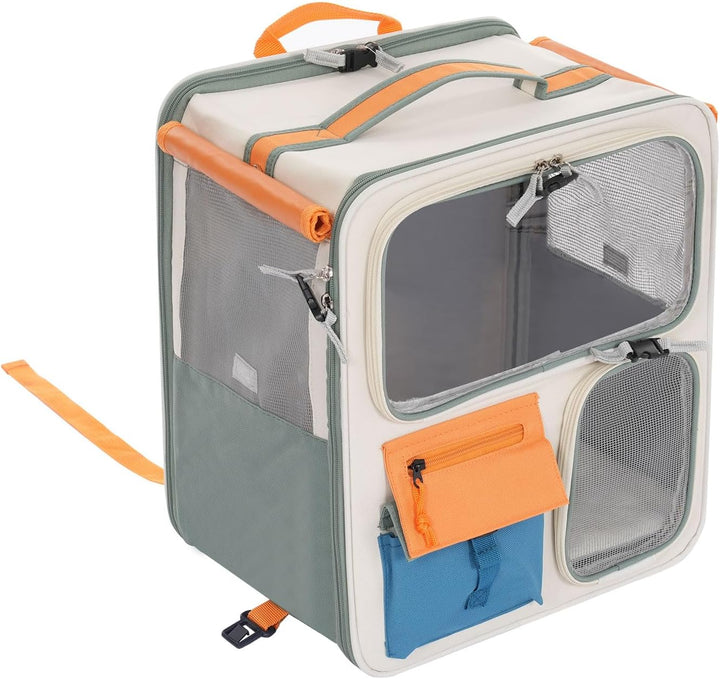 Katzenrucksack Hunderucksack mit Trolley 2 in 1 bis 12,5 kg, Katzentransporttasche Tiertransporter m