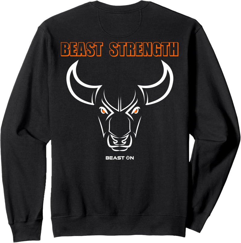 Beast Strength Bull Head Print auf der Rückseite Gym Fitness Sweatshirt