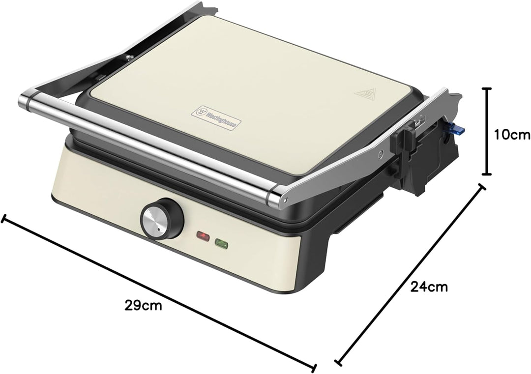 Westinghouse Retro-Kontaktgrill - 29 x 24 cm - 180° für beidseitiges Grillen - 2200W - Toaster - Ein