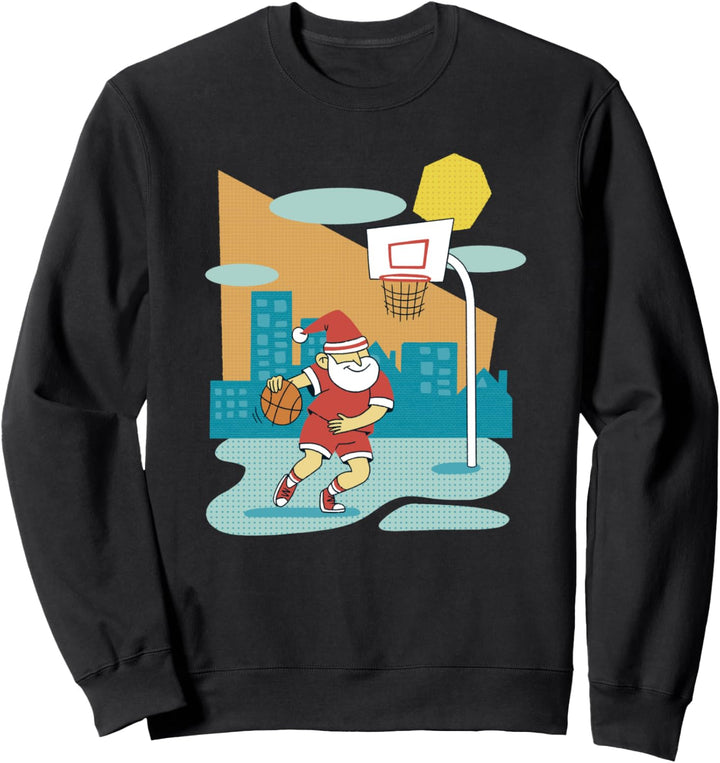 Basketball spielen Weihnachten Sport Santa Claus Native Sweatshirt