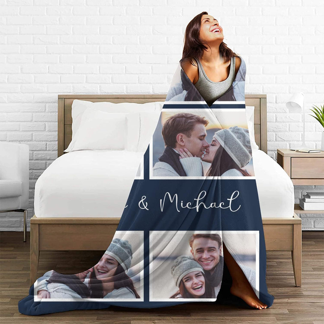Easycosy personalisierte Decken für Paare Geschenke Benutzerdefinierte Bild werfen Decke Personalisi