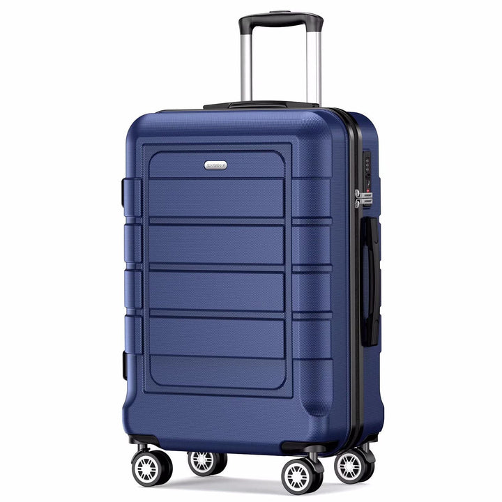 SHOWKOO Koffer Mittelgross Hartschale Leicht Reisekoffer ABS+PC Erweiterbar Haltbar Trolley Handgepä