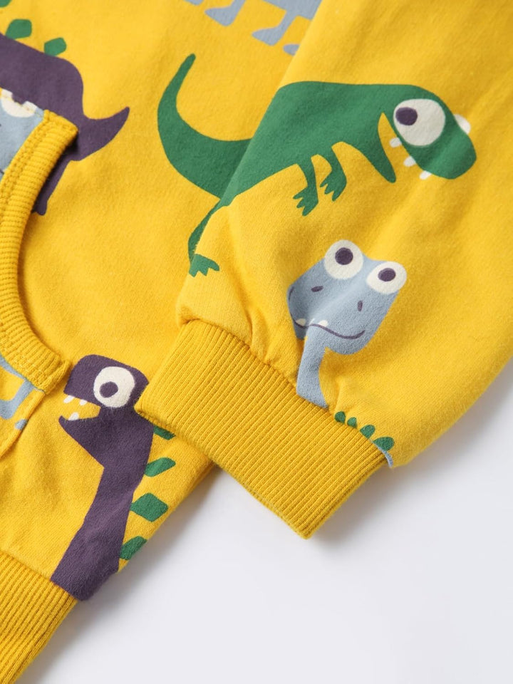 Alleen Jungen Sweatjacke Hoodie Langarm Baumwolle Kinder Pullover Dino Kapuzenpullover Jacke mit Kap