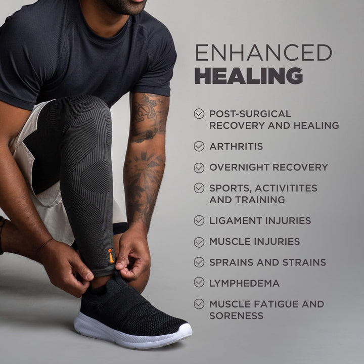Incrediwear Inc Leg Sleeve Charcoal Single - XL Charcoal Extra Large, Charcoal Extra Large