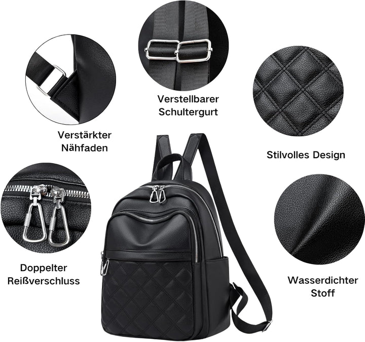 Suweir Rucksack Damen Klein Elegant Damenrucksack Kleiner Cityrucksack Tagesrucksack Wasserdicht Ruc