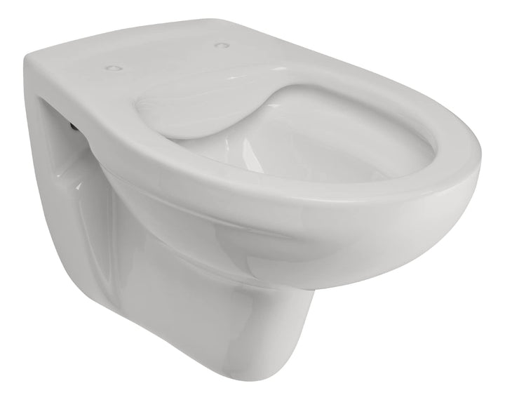 Calmwaters® Hänge WC spülrandlos in Manhattan-Grau, Wand-WC mit Abgang waagerecht, Tiefspül WC ohne