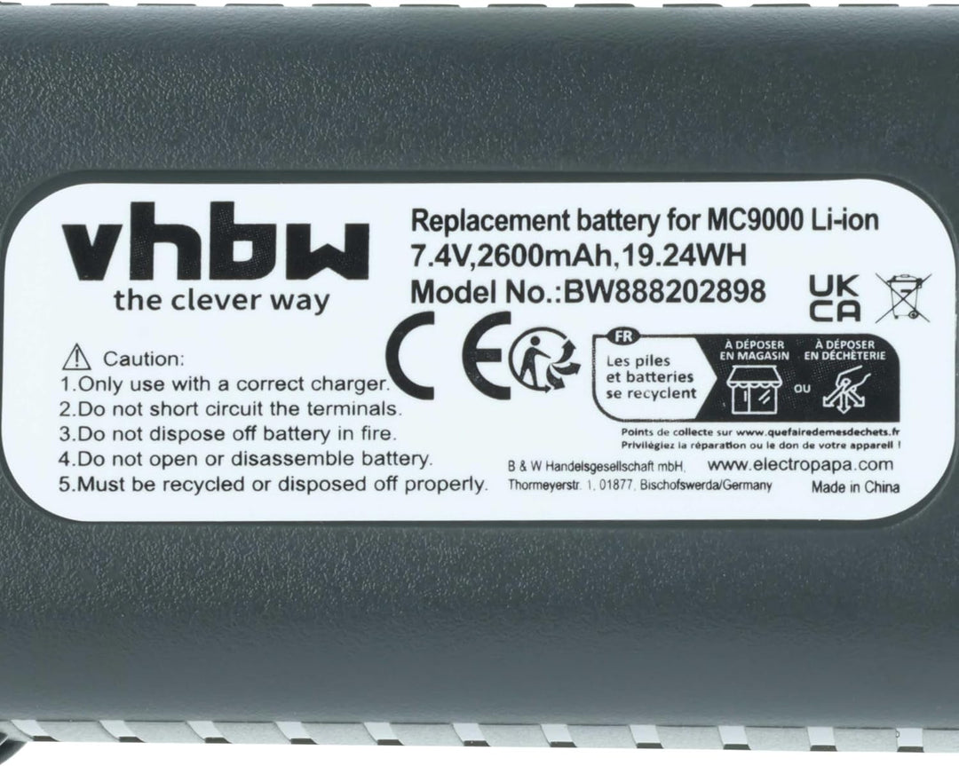 vhbw Akku kompatibel mit Symbol MC9090, MC9090-G, MC9090-K, MC9090-S, MC9097 Handheld Computer Scann