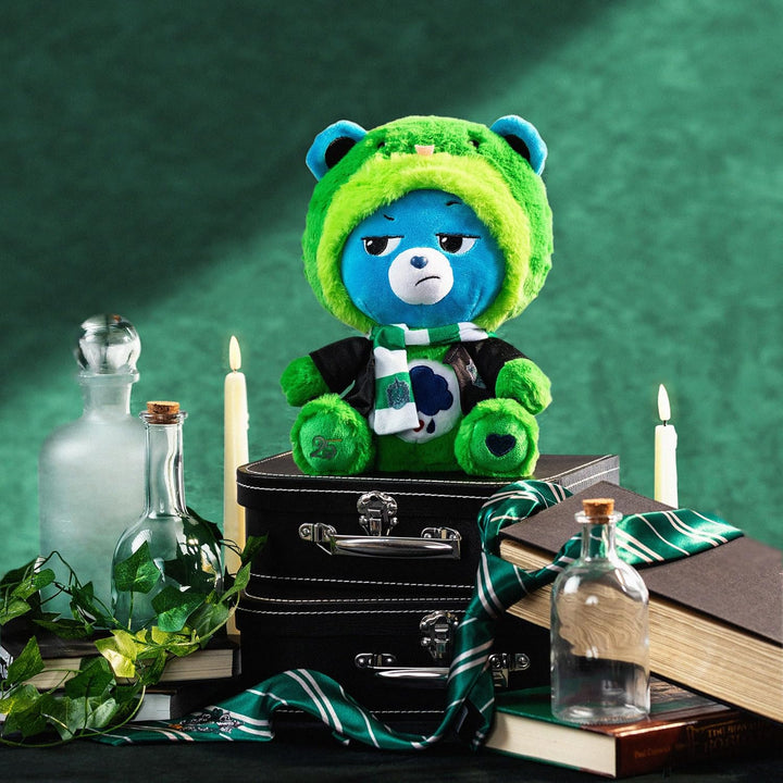 Care Bears x Harry Potter Slytherin Grumpy Bear 30cm Hoodie-Plüsch – Premium Hogwarts-Haus-Sammlerst