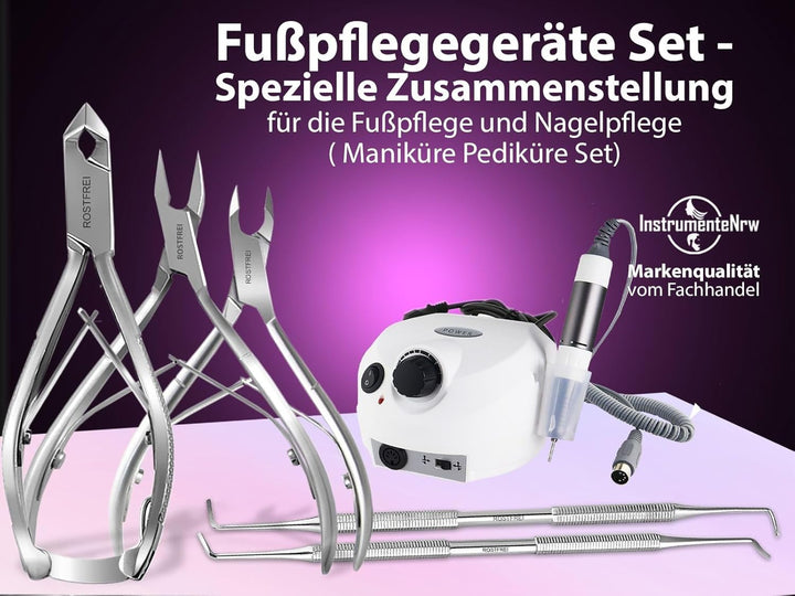 Fusspflegegerät Fräser Komplette Ausstattung Fusspflege-Set Maniküre Pediküre-Set Kombi Set mit Nage