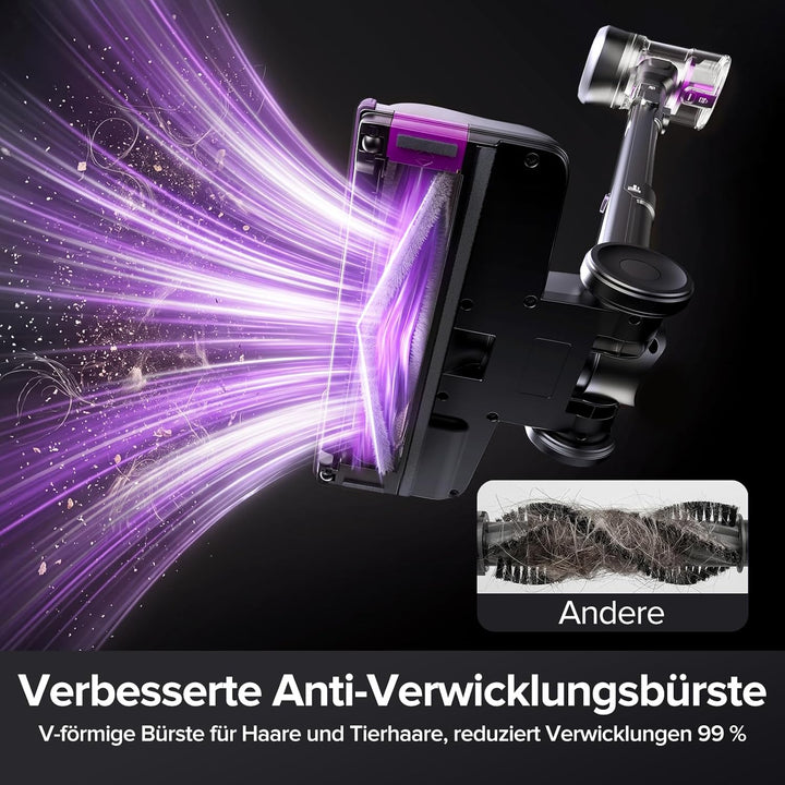 Lubluelu Akku-Staubsauger 48KPa 450W | Kabellos bis 50 Min Laufzeit | Faltbares Knickrohr | Anti-Tan