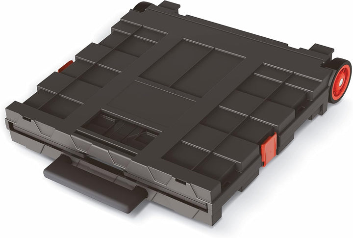 Spetebo Kunststoff Einkaufstrolley klappbar mit Rädern - 35 L - Transportbox fahrbar mit Teleskopgri