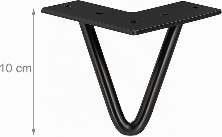 Relaxdays Hairpin Legs, 4er Set, 2 Streben, Metall, Haarnadel Tischbein für Hocker, Tisch &amp; Schrank,