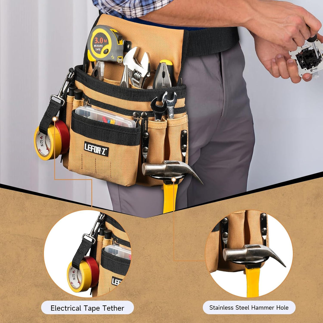 Werkzeuggürtel,Magnetische Werkzeugtasche mit 14 Taschen,Werkzeuggürtel Herren,Abnehmbare und Verste