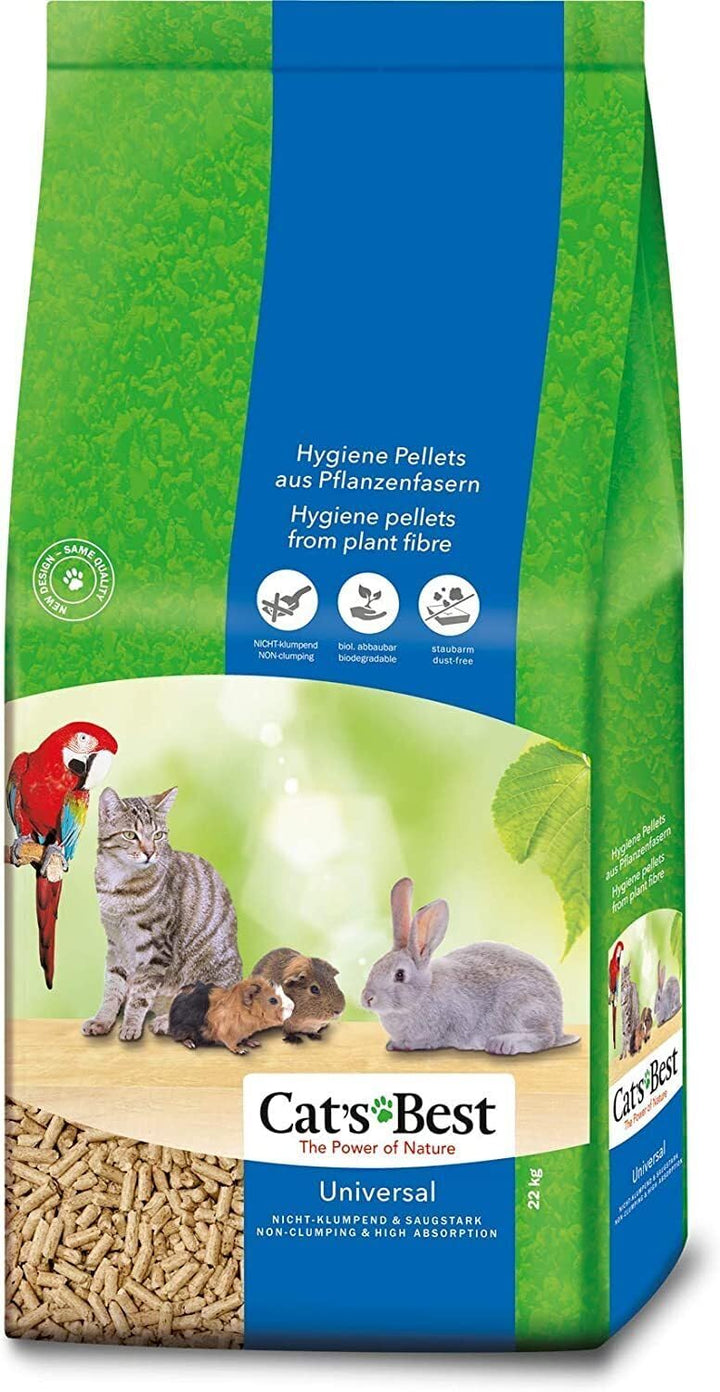 Cat's Best Universal, 100 % pflanzliche Kleintierstreu, nicht klumpende Pellets aus Pflanzenfasern –